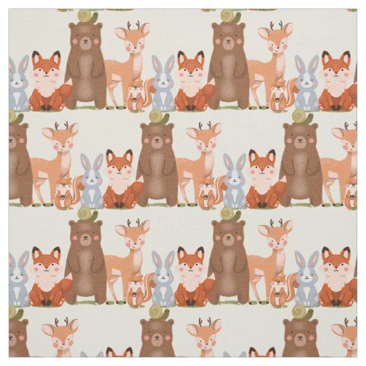 Tissu Forêt forestière Faune Bébé Forêt Animaux (Échantillon)