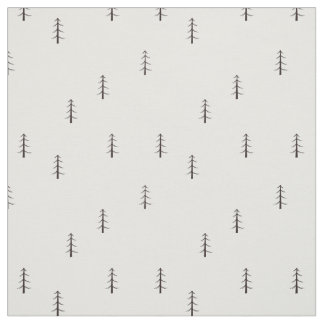Tissu Forêt minimaliste sur fond blanc