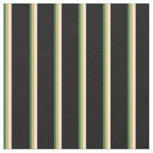 Tissu Forêt Vert, Brown, Cyan clair et Lignes noires