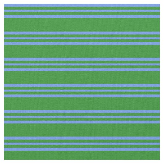Tissu Forêt Vert et Cornoufle Bleu Stripes (Fermer)