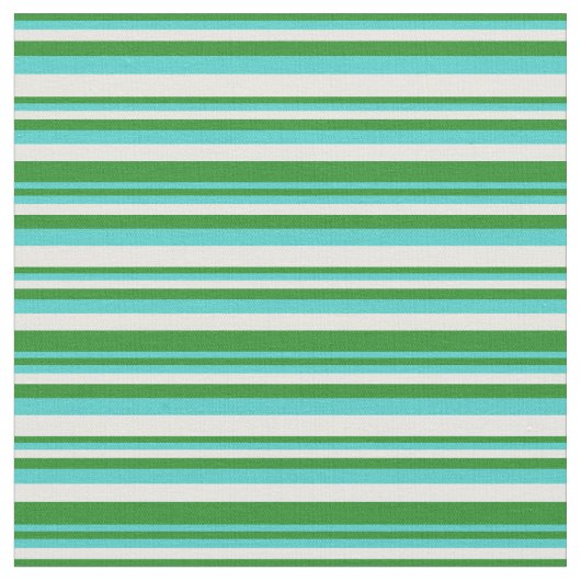 Tissu Forêt Vert, Turquoise & Blancs (Fermer)