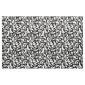 Tissu Formes Abstraites 180318 - Blanc sur noir (Yard)