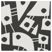 Tissu Formes Abstraites 180318 - Blanc sur noir (Fermer)