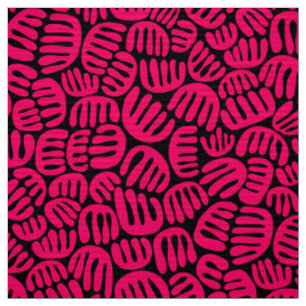 Tissu Formes Abstraites 301122 - Rouge néon sur noir
