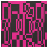 Tissu Formes abstraites rose/noir (Échantillon)