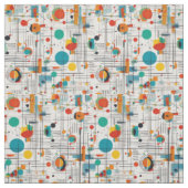 Tissu Formes et lignes géométriques du milieu du siècle (Échantillon)