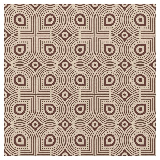 Tissu Formes Géométriques Beiges Et Brown (Fermer)