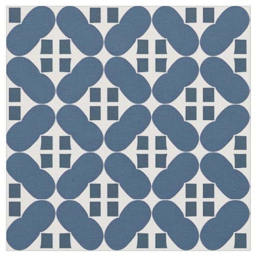 Tissu Formes géométriques bleues abstraites (Fermer)