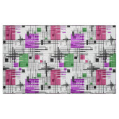 Tissu formes géométriques modernes Abstraites rayées (Fat Quarter)