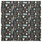 Tissu Formes géométriques noir motif (Échantillon)