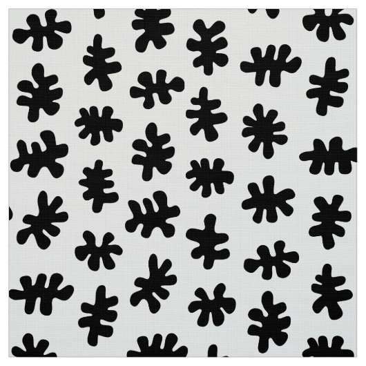 Tissu Formes morphiques 120322 - Noir sur blanc (Échantillon)