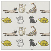 Tissu fou de chats de bande dessinée (Fermer)