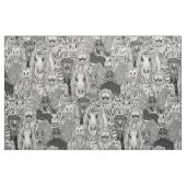 Tissu fouet énide noir blanc (Fat Quarter)