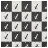 Tissu Fourmis noir et blanc de damier (Échantillon)