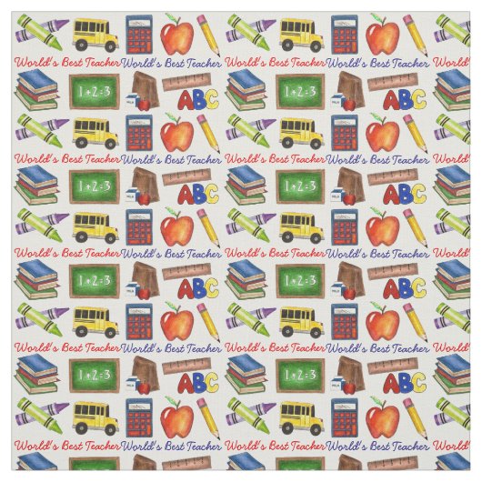 Tissu Fournitures de la meilleure école d'enseignant du  (Échantillon)