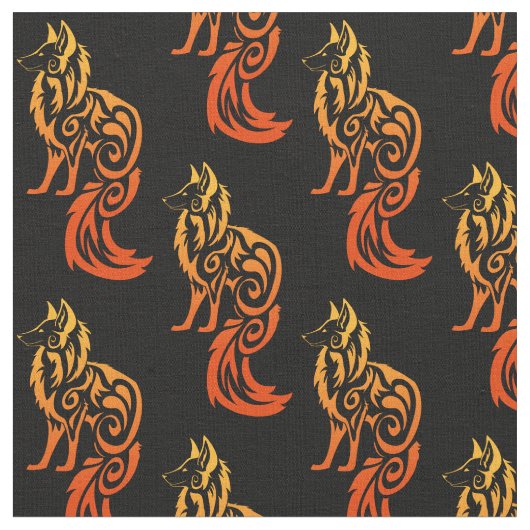 Tissu Fox rouge Kitsune de tribal de Firey (Fermer)