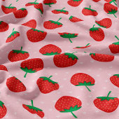 Tissu Fraise D'Été Rose Et Rouge