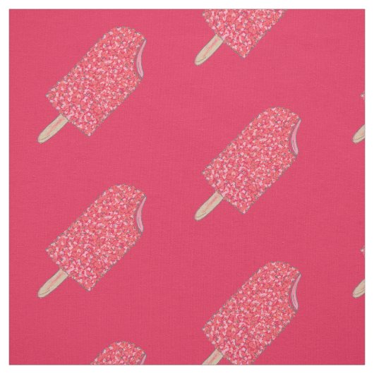 Tissu Fraise rose Éclair Crème glacée Popsicle Foin (Échantillon)