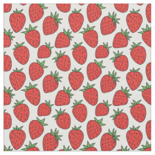 Tissu Fraise rouge Thème Whimsical Fruit