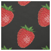 Tissu Fraises au noir, thème fruits couture foncée  (Échantillon)