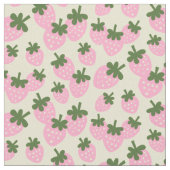 Tissu Fraises éparses sur crème  (Fermer)