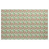 Tissu Fraises rouges et fleurs blanches (Yard)