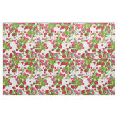 Tissu Fraises vertes rouges peintes à la main (Fat Quarter)