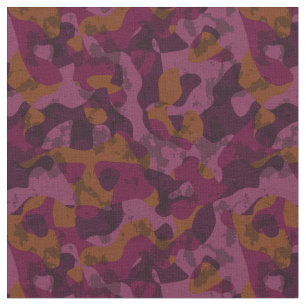 Tissu Framboise, mûre, marron et camouflage noix de musc