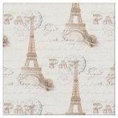 Tissu français vintage de rose d'écriture de Paris (Fermer)