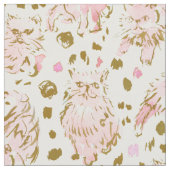 Tissu FRED le chat persan chic d'or rose de Kitty (Fermer)