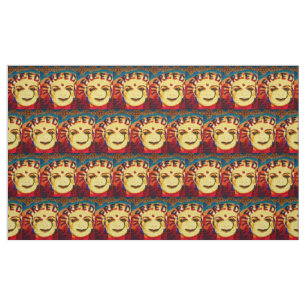 Tissu Freedom Face souriante jaune