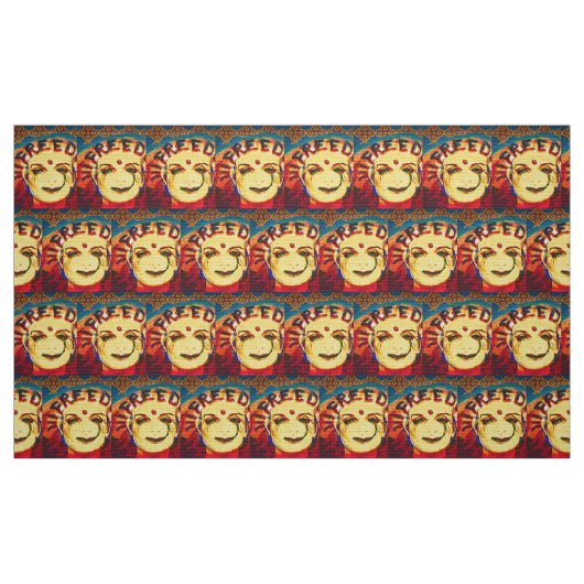 Tissu Freedom Face souriante jaune (Fat Quarter)