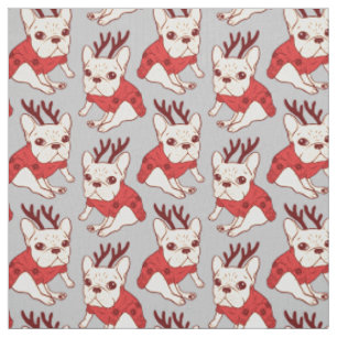 Tissu Frenchie crème dans le chandail de Noël