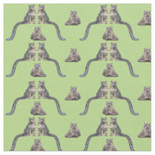 Tissu frénétique léopard des neiges (vert clair)