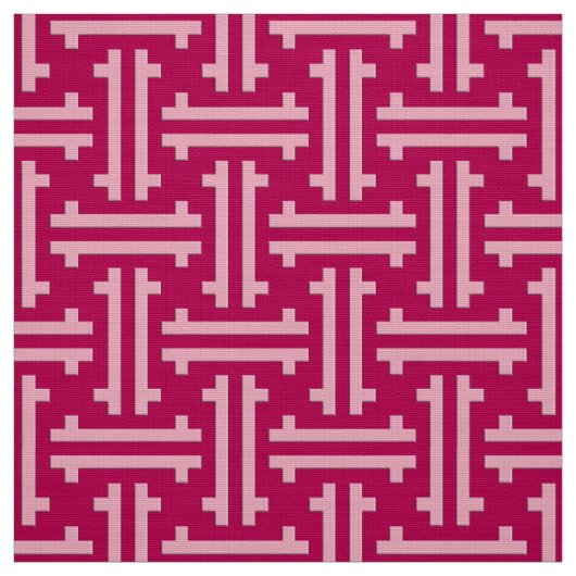 Tissu Fret chinois Art déco, rose fuchsia (Échantillon)