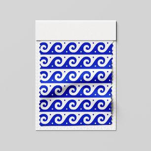 Tissu Fret grec, Motif d'onde méditerranéen, Bleu