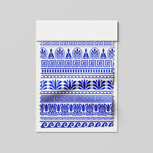 Tissu Fret grec, Motif méditerranéen, Bleu