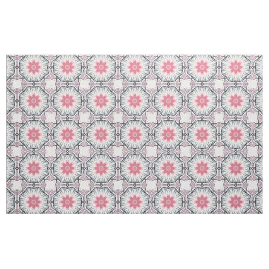 Tissu Fretwork gris rose moderne Twill en coton (Yard)