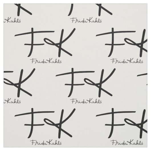 Tissu Frida Kahlo Monogram "FK" Signature Pattern (Échantillon)