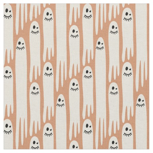 Tissu Friendly Ghosts on Cream and orange – Halloween (Fermer)