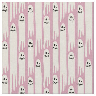 Tissu Friendly Ghosts on Cream and Pink – Halloween Patt