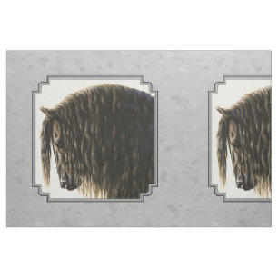 Tissu Friesian Draft Horse Silver Grey