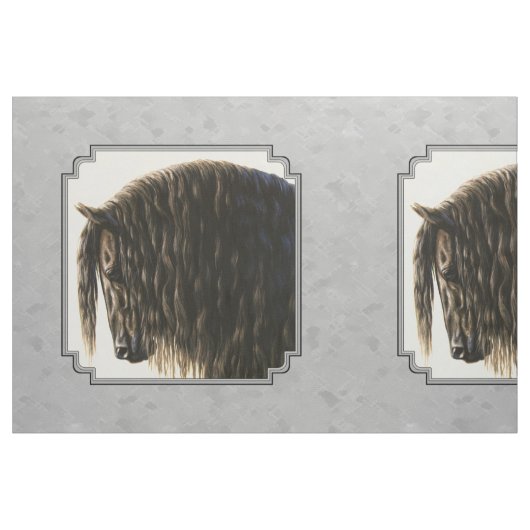 Tissu Friesian Draft Horse Silver Grey (Fat Quarter)