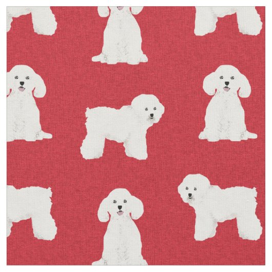 Tissu Frise rouge de Bichon (Fermer)