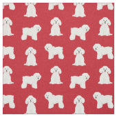 Tissu Frise rouge de Bichon (Échantillon)
