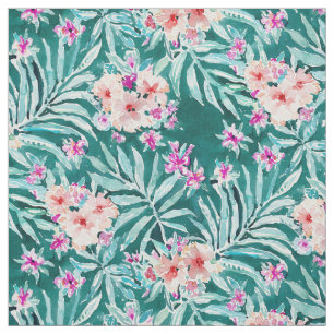 Tissu FRONDES SUR la paume tropicale de FLEEK florale