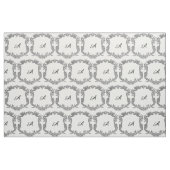 Tissu Frontière florale avec monogramme (Fat Quarter)