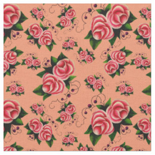 Tissu Frost Rosen, rose rose, rose folklorique 3 pastel