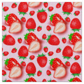 Tissu Fruits de fraises roses à thème (Fermer)