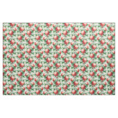 Tissu Fruits de grenade rouge et Feuilles verts (Yard)